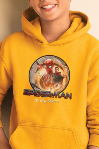 Spiderman detská žltá mikina s kapucňou Spidernwh