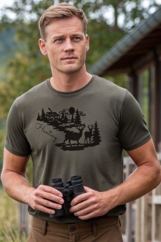 Lov majica sa siluetom jelena i srne