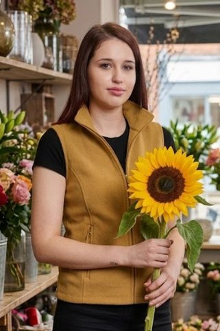 Ženski prsluk od mikrofleeca 44906 camel