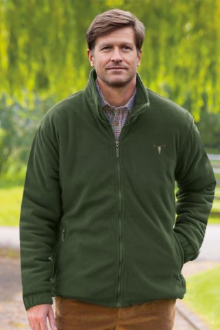 Pánska poľovnícka mikrofleecová bunda na zips – 300 g/m², odolný mikroflís