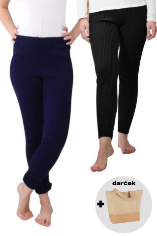 Dámske pletené KAMAŠE 2ks v balení čierna + modrá