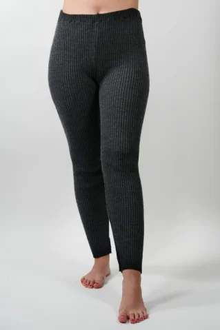Damen Gestrickte Leggings Graphit