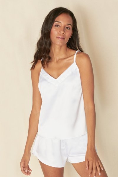 Női fehér szatén pizsama 72059