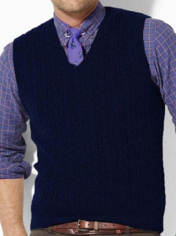 Pánska pletená vesta CrimBB modrá