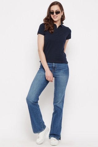 Dámska polokošeľa 6611338 modrá