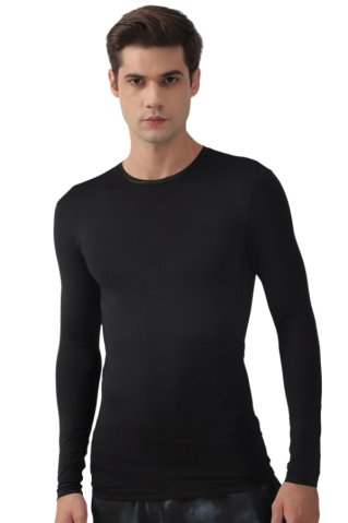 Elegant men's undershirt 32409X 92% cotton – 8% elastane black
