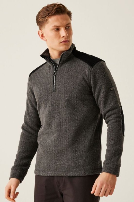 Muška lovačka flis majica s pola patentnim zatvaračem, ojačanja od manšete