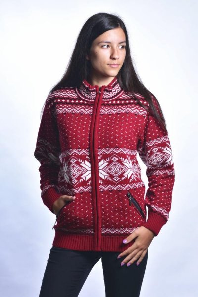 Női pulóver Oria Z - Gyapjú bordó