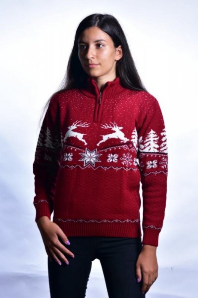 Női norvég pulóver OLIVERA-Z bordó
