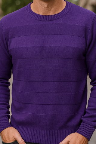 Fialový pánský pletený pulovr Milo