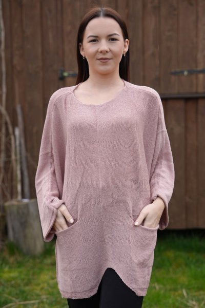 Női elegáns pink pulóver Ninka