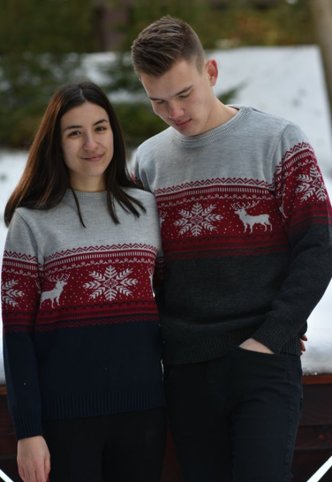 Muški norveški džemper Nero – jelen, tamnosiv