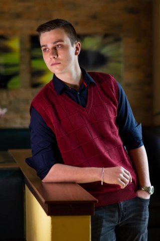 Herren Strickweste Neon BB Bordeaux