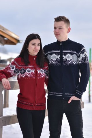 Női norvég pulóver Canada bordó