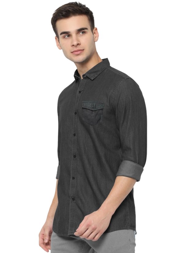 Muška crna traper košulja