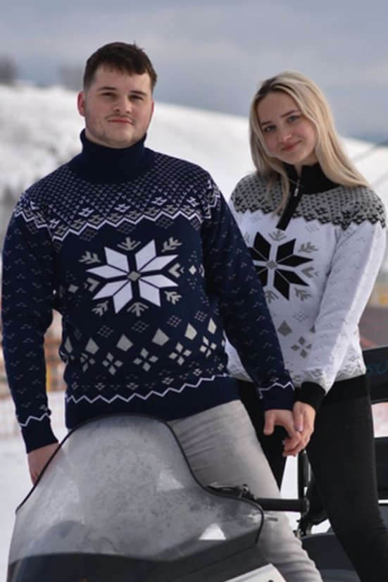 Muški plavi pleteni rolka s norveškim uzorkom Gracio-R