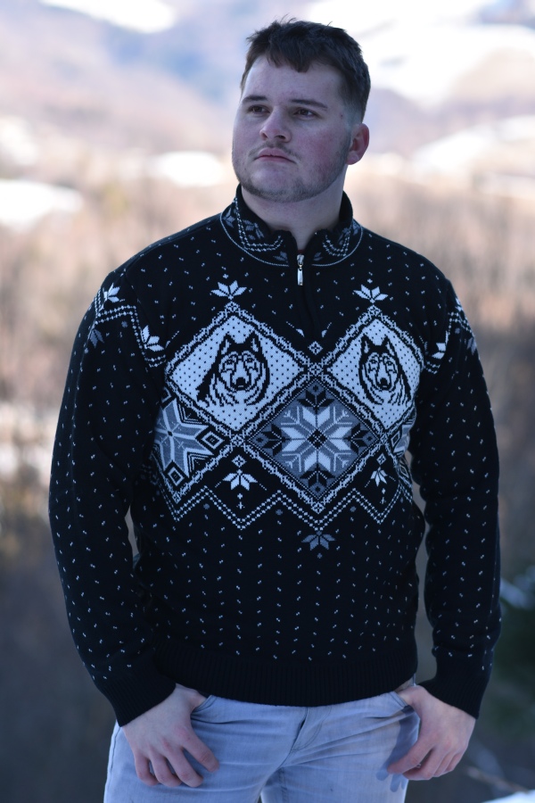 Moški norveški pulover s trojanskim ovratnikom Volk-Z