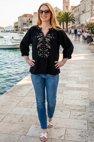 Ženska poletna bluza Ewident 53197 – crna