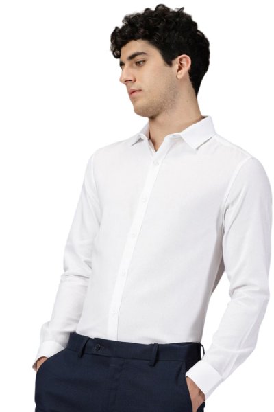 Moška bela srajca z dolgimi rokavi 44513