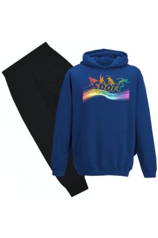 Detská tepláková súprava SPORT modrá-čierna