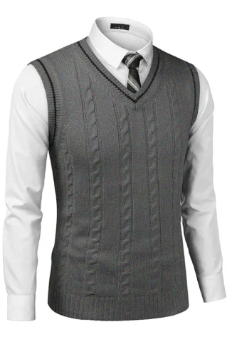 Muški pleteni prsluk BogiBB grafitni