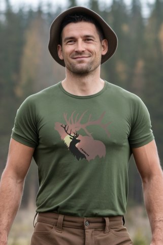 Lov majica s motivom jelena pri zalasku sunca