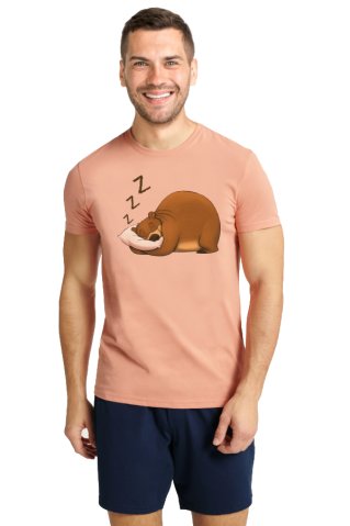 Muška pidžama MedaBear koraljna boja, S–4XL