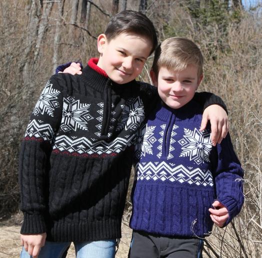 KIRK-Z moški črn pulover z norveškim vzorcem