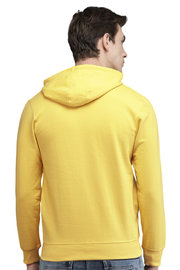 Kapucnis unisex pulóver sárga