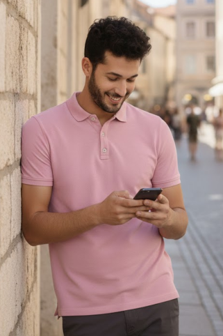 Elegantni polo 44254 pele pink