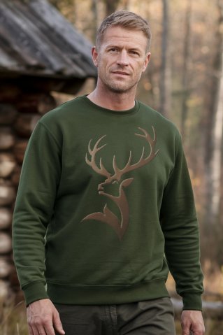 Sweatshirt for Hunters Deergrafiti Green