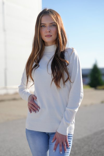 Dámský pulovr JVP3701 bílá