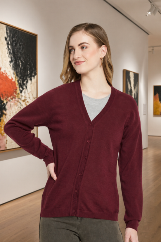 Eleganter Damenpullover  bordeauxrot