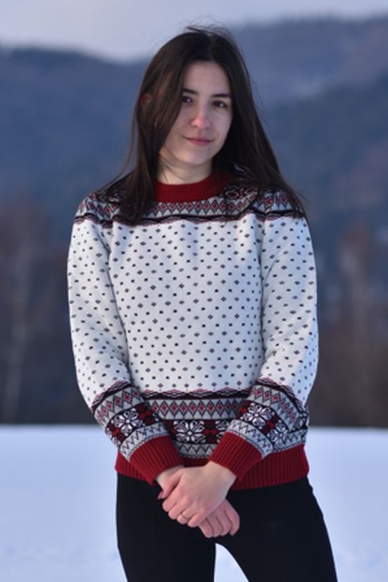 Ženski norveški pulover okrugli izrez Marka