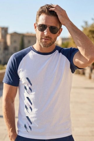 Štýlové pánske tričko Ewident – Biele/Navy