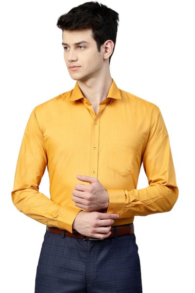 Elegáns sárga férfi hosszú ujjú ing 44545