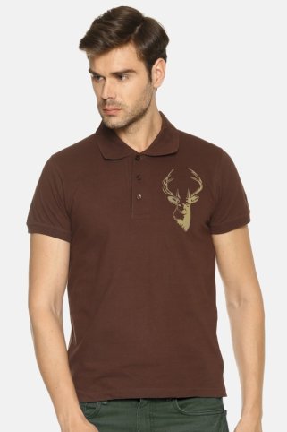 Polo majica s kratkim rukavima Deerhead smeđa