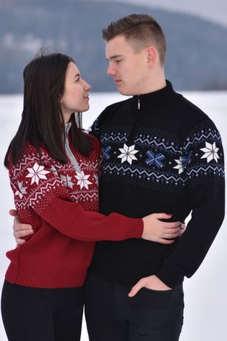 Ženski bordo norveški pulover – Mira