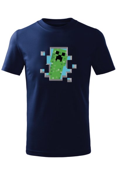 Minecraft gyerek kék póló