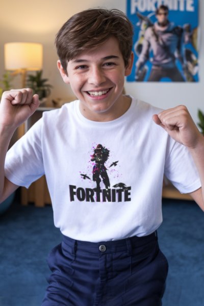Fortnite gyerek fehér póló