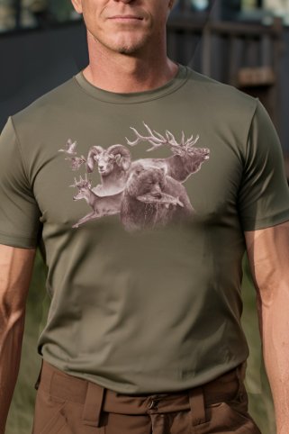 Tričko jeleň Wildanimals zelená