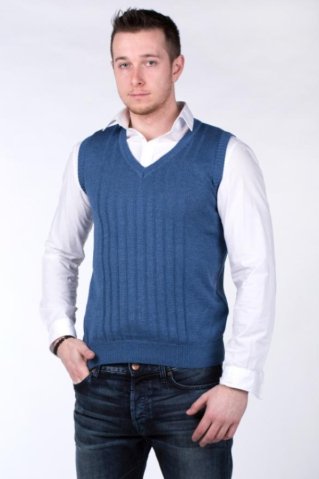 Męska kamizelka dziana GonBB niebieska