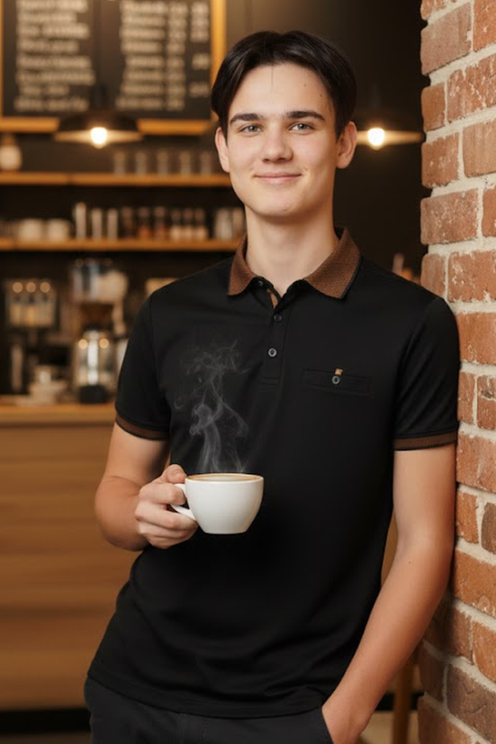 Herren-Poloshirt Olso Schwarz