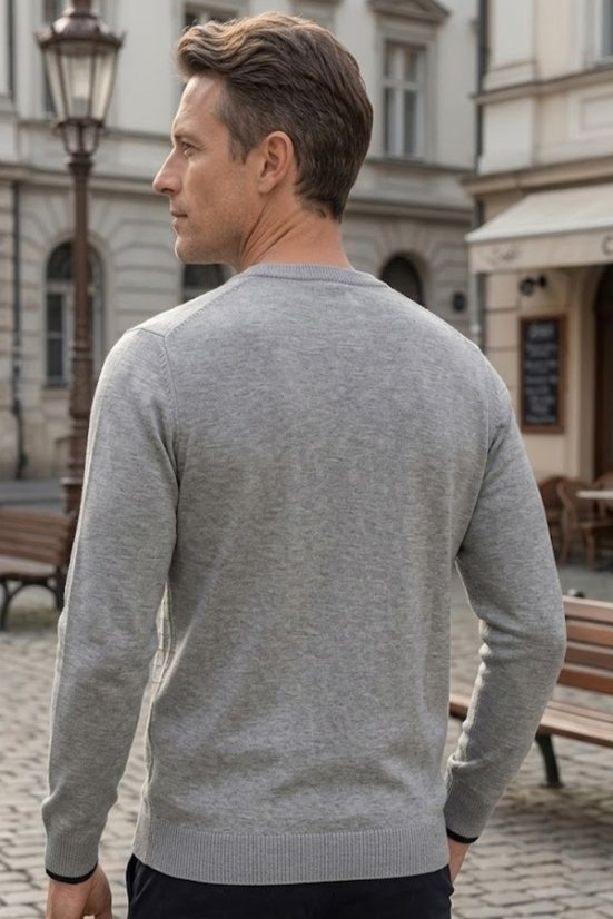 Muški sivi pleteni pulover Kocka