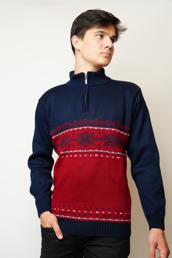 Land-Z bordo norvég mintás pulóver