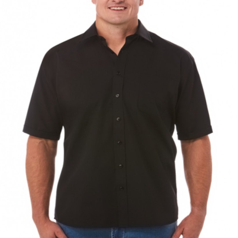 Muška crna košulja – kratki rukav, velike veličine 3XL–6XL