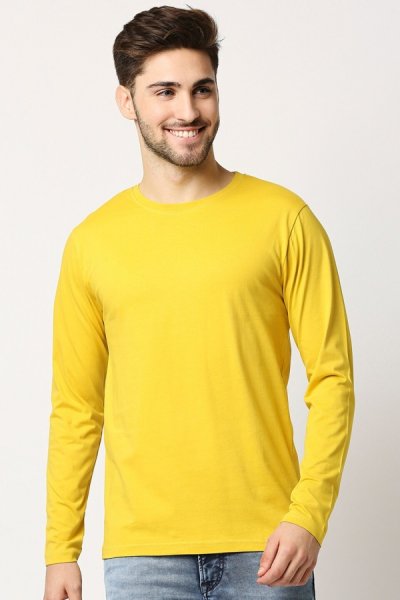 Elegáns sárga hosszú ujjú póló 100% pamut