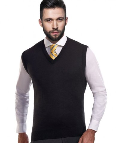 Pánska pletená vesta 44969 černá