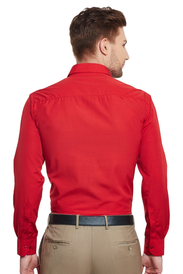 Elegantna moška srajca z dolgimi rokavi v rdeči barvi 44541