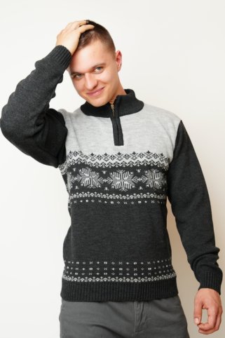 Sveter s nórskym vzorom Land-Z sivá